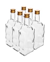 Fľaša na alkohol sklo 500 ml hranatá, uzáver na závit Kláštorná KLC