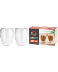 Pohár MagicHome Cappuccino na kávu/čaj, termo s dvojitou stenou, 290 ml, bal. 2 ks