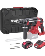 SET Kladivo Worcraft CRH-S20LiBCM, 20V, ShareSYS, SDS+, 3J, bezuhlíkové, v kufríku