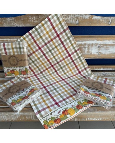Utierka kuchynská bavlnená tkaná Trojfarebná jeseň 3ks, 50x70cm, 270 g/m2