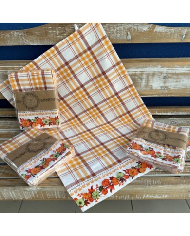 Utierka kuchynská bavlnená tkaná Oranžová jeseň 3ks, 50x70cm, 270 g/m2