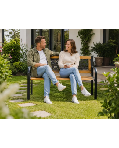 Lavica záhradná ADRIANA kov+drevo GARDENKUS