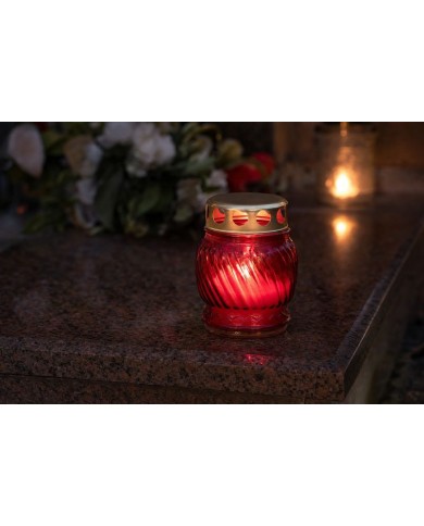 Kahanec Grave, červené sklo, 6-8 h, 25 g, 10 cm, na hrob
