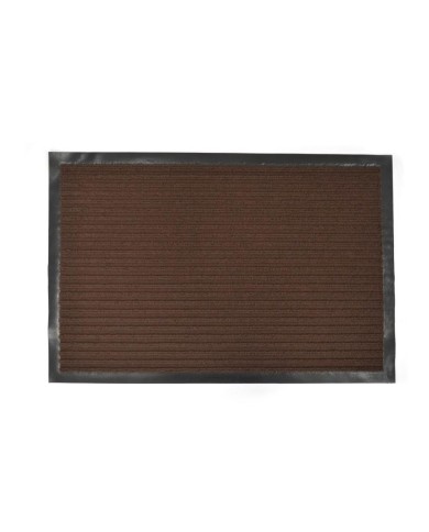 Rohož 40x60 cm guma+textil hnedá pruhovaná s gumeným okrajom