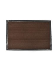 Rohož 40x60 cm guma+textil hnedá pruhovaná s gumeným okrajom