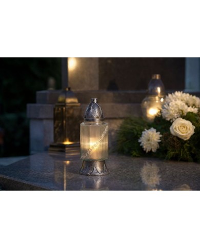Kahanec Grave, sklo, dekor, 28 h, 80 g, 25 cm, na hrob