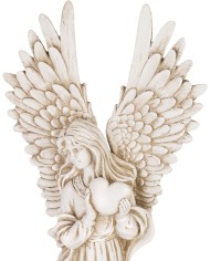 Dekorácia MagicHome, Anjel so srdcom, polyresin, na hrob, 19,5x13x41 cm