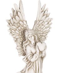 Dekorácia MagicHome, Anjel so srdcom, polyresin, na hrob, 19,5x13x41 cm