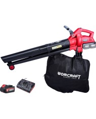 SET Fukár Worcraft CLBV-S40Li ShareSYS, vysávač lístia, 230 km/h, 2x20V, 45 lit., 2x akumulátor CLB-20V-4.0, 1x nabíjačka CLC-20