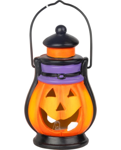 Dekorácia MagicHome Nature, tekvica - lampáš, LED, terakota, 7x7,3x13 cm