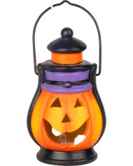 Dekorácia MagicHome Nature, tekvica - lampáš, LED, terakota, 7x7,3x13 cm