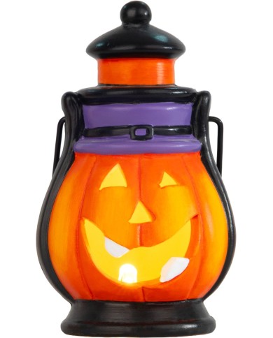 Dekorácia MagicHome Nature, tekvica - lampáš, LED, terakota, 7x7,3x13 cm
