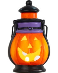 Dekorácia MagicHome Nature, tekvica - lampáš, LED, terakota, 7x7,3x13 cm