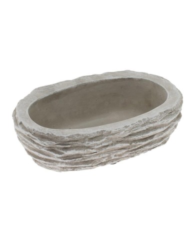 Dekorácia/obal náhrobná ovál 25cm bledo-sivá
