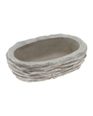 Dekorácia/obal náhrobná ovál 25cm bledo-sivá