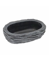 Dekorácia/obal náhrobná ovál 25cm sivá