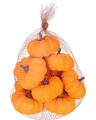 Dekorácia MagicHome Nature, tekvice, v sieťke, 8x5 cm bal. 9ks