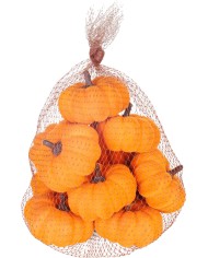 Dekorácia MagicHome Nature, tekvice, v sieťke, 8x5 cm bal. 9ks