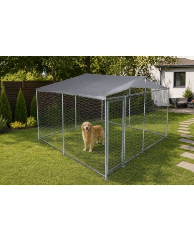 Voliéra Strend Pro, pre psa, klietka, so strechou, 3x3x2,1 m