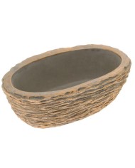 Dekorácia/obal náhrobná oval 25cm bledo-sivo-zlatý