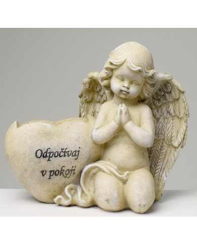 Postavička anjel so srdcom 21,5 cm