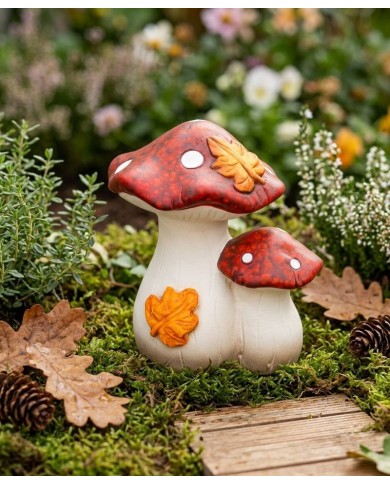 Dekorácia MagicHome Nature, huby, terakota, 9x12x13,6 cm