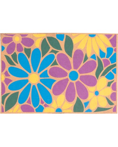 Rohožka MagicHome, pred dvere, Flowers, plast/latex, 40x60 cm
