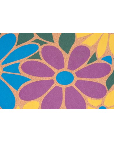 Rohožka MagicHome, pred dvere, Flowers, plast/latex, 40x60 cm