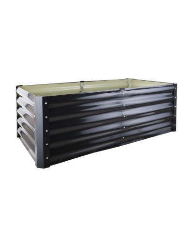 Záhon vyvýšený oceľový hranatý 180x90x60cm šedý - antracit GARDENKUS KLC