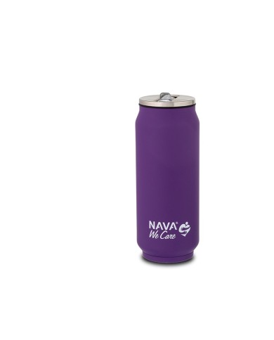 Termohrnček so slamkou 500 ml nerez, fialový NAVA