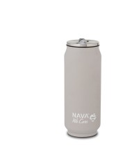 Termohrnček so slamkou 500 ml nerez, sivý NAVA