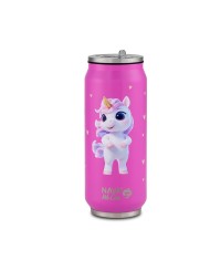 Termohrnček so slamkou 500 ml nerez, jednorožec ružový NAVA
