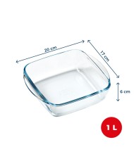 Misa sklenená štvorcová 1L do teplovzdušnej fritézy 20x17x6cm PYREX