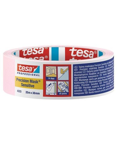 Páska tesa® PRO Precision Mask Sensitive, maliarska, ružová, lepiaca, 30 mm, L-25 m