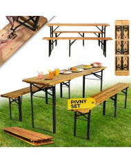Set pivný DORTMUND Standard3, stôl 175x45x75 cm, 2x lavica 175x23x47 cm, drevo 25 mm