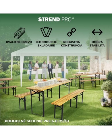 Set pivný DORTMUND Standard3, stôl 175x45x75 cm, 2x lavica 175x23x47 cm, drevo 25 mm