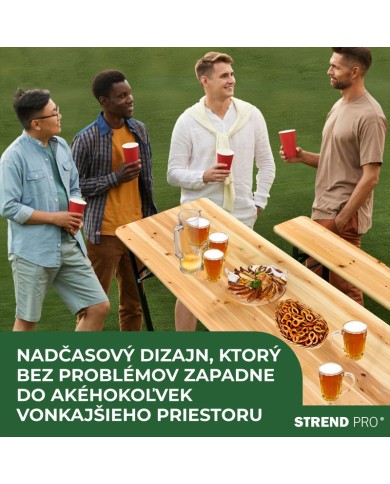 Set pivný DORTMUND Standard3, stôl 175x45x75 cm, 2x lavica 175x23x47 cm, drevo 25 mm