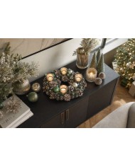 Veniec MagicHome Vianoce, adventný, zeleno-strieborný, 30 cm