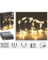 Svetlo vianočné hviezdy 20 LED teplé biele, baterky