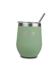 Termohrnček so slamkou 360 ml nerez, zelený NAVA