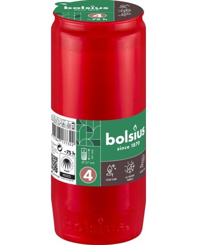 Náplň Bolsius, 75 h, 238 g, 57x141 mm, do kahanca, červená, olej