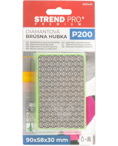 Hubka Strend Pro Premium, 90x58x30 mm, P200, brúsna, diamantová, pre obkladačov