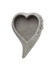Obal srdce ruža cement sivo strieb. 50x35x13cm