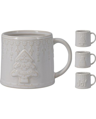 Hrnček vianočný 350 ml porcelán biely mix