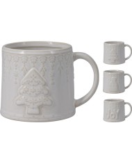 Hrnček vianočný 350 ml porcelán biely mix