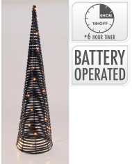 Dekorácia pyramída 60 LED 80 cm s časovačom čierna