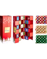 Dekorácia adventný kalendár 39,5x13,5x13,5 cm papier mix