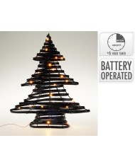 Dekorácia stromček LED 40 cm s časovačom čierna