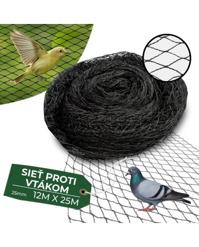 Sieť Strend Pro, 12x25 m, oko 25 mm, proti vtákom, PE