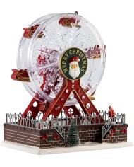 Dekorácia MagicHome Vianoce, ruské koleso, otočné, LED, plastové, 16x23x27 cm